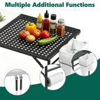 HaiNova Outdoor Folding Grill Table, 5 Foot Cook Table with Storage for Cooking Accessories, Foldable & Portable for Picnic, BBQ, and Party