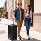 WASUHE 24" Hardside Medium Checked Expandable Luggage,Hardshell Suitcase With Divider Pockets,Four 360-Spinner Wheels,Expandable For Up to 15% More Space,With Scratch-Resistant Surface,Black