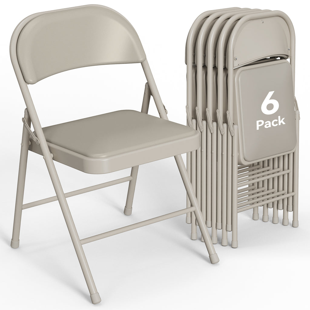 HaiNova 6 Pack Folding Chairs with Comfortable Cushion, Leather Padded Cushion Chair with Stainless Steel Frame for Home and Office, Gatherings