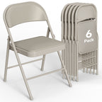 HaiNova 6 Pack Folding Chairs with Comfortable Cushion, Leather Padded Cushion Chair with Stainless Steel Frame for Home and Office, Gatherings