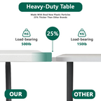 HaiNova 2 Pack 6ft Folding Table, 72" × 30" with Carry Handle, Stain Resistant Foldable Table for Camping Party Picnic, White