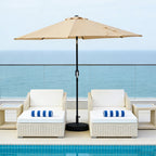WLLJOY 9FT Outdoor Patio Umbrella Table Market Umbrella with Push Button Tilt/Crank, UV Protection Waterproof Suitable for Garden, Deck, Khaki