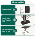 Folding Table 30 Inch - Small Desk Adjustable Height TV Tray for Laptop, Couch, Camping - Heavy Duty Utility Foldable Table for Small Spaces, No Assembly Required, Pink Granite