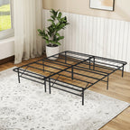 HaiNova King Bed Frame Folding Metal Platform Bed Frame with Heavy Duty and Strong Bearing Capacity, 14 Inches High, Black
