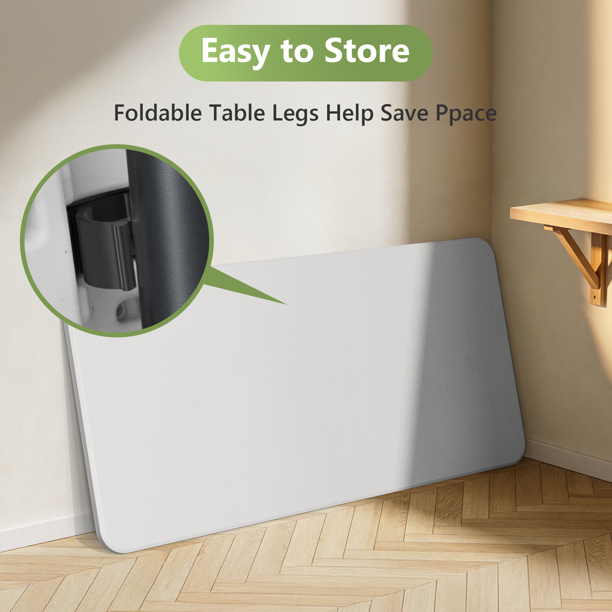 5FT Folding Table, Heavy Duty Plastic Table with Foldable Legs, Black