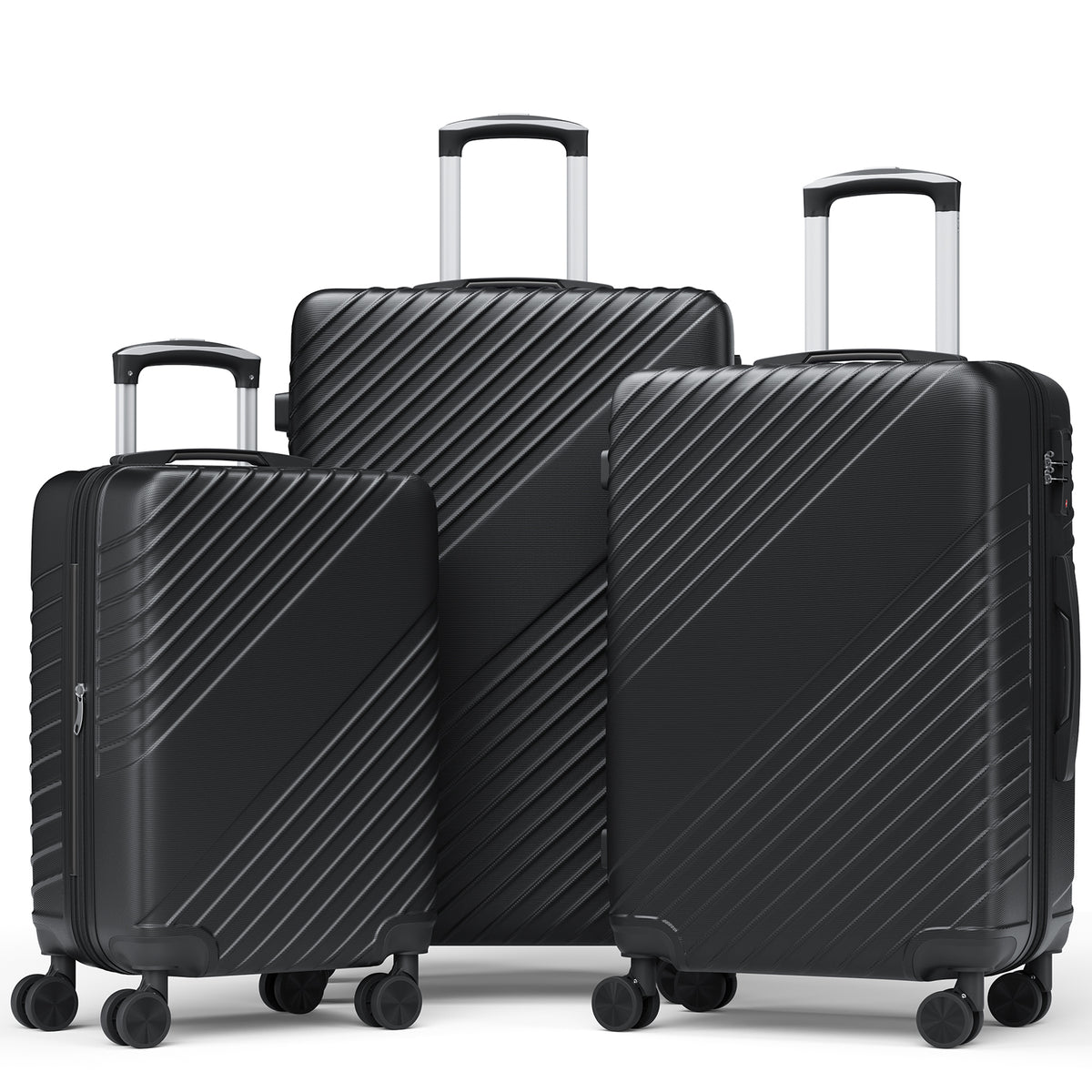 Luggage Sets 3 Piece, ABS Hardside Suitcase Set (20/24/28) with Spinner Wheels, TSA Security Lock, Airline-Approved Carry-On & Lightweight Large Checked Luggage for Business, Travel, Family Vacations