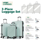 Luggage Sets 3 Piece, ABS Hardside Suitcase Set (20/24/28) with Spinner Wheels, TSA Security Lock, Airline-Approved Carry-On & Lightweight Large Checked Luggage for Business, Travel, Family Vacations
