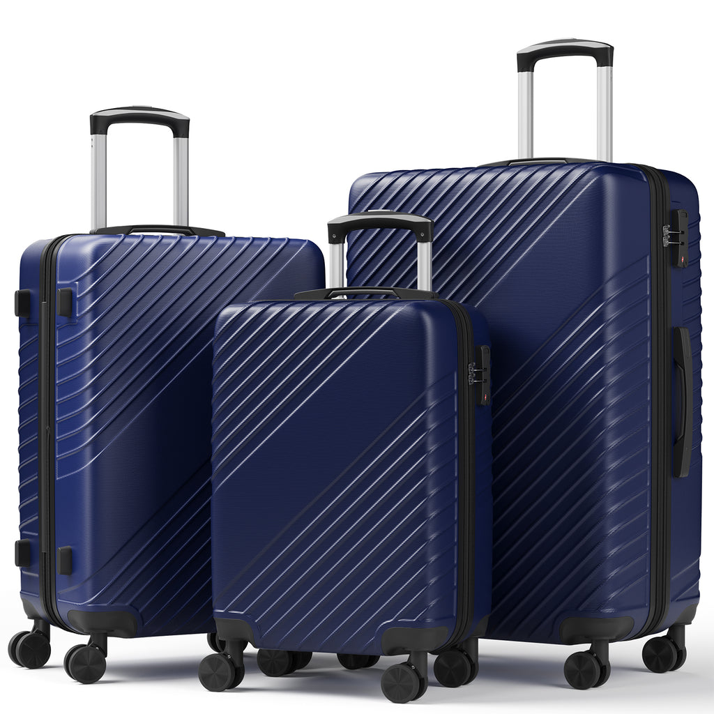 Luggage Sets 3 Piece, ABS Hardside Suitcase Set (20/24/28) with Spinner Wheels, TSA Security Lock, Airline-Approved Carry-On & Lightweight Large Checked Luggage for Business, Travel, Family Vacations