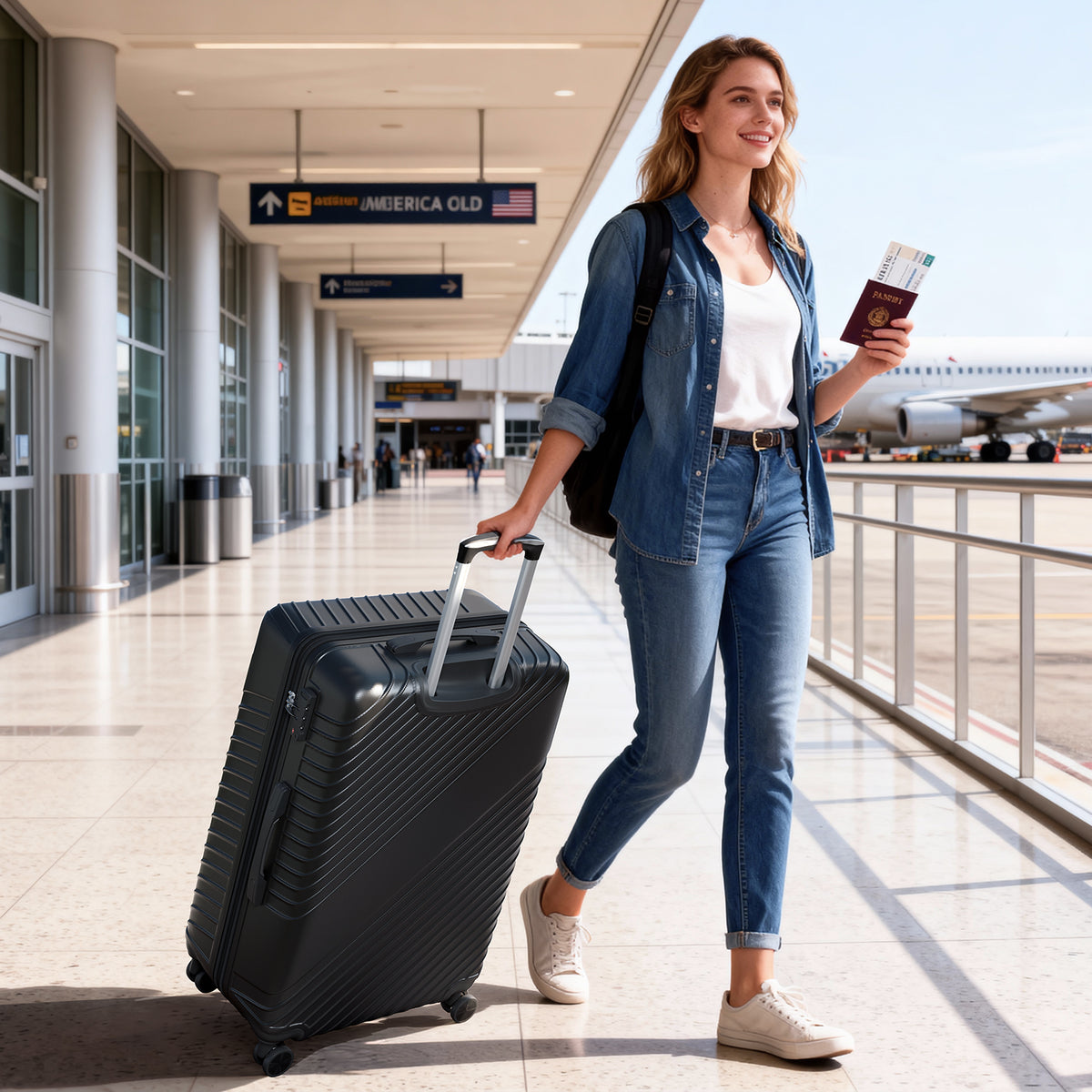 20 Inch Carry On Luggage, ABS Hardside Suitcase with Spinner Wheels, Airline-Approved Cabin Luggage with TSA Security Lock, Expandable Travel Suitcase for Flights, Business Trips & Weekend Vacations