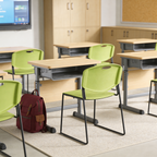 Stacking Chairs Set of 4, Plastic Waiting Room Chair with Sled Base, Stackable Office Guest Reception Chairs No Wheels for Break Rooms and Conference Rooms Black