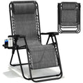 Zero Gravity Chairs Set of 2, Adjustable Lounge Chair Outdoor Recliner, Folding Reclining Lawn Chair, Anti Gravity Chair with Pillow & Cup Holder for Pool Camping Sunbathing Beach Patio (Gray)