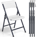 Folding Chair 4 Pack, Portable Heavy Duty Foldable Chair Plastic Seat with Steel Frame for Indoor and Outdoor, Dinning, Party, Wedding, Office, Patio, Garden, White