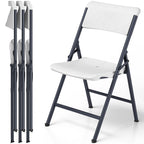 Folding Chair 4 Pack, Portable Heavy Duty Foldable Chair Plastic Seat with Steel Frame for Indoor and Outdoor, Dinning, Party, Wedding, Office, Patio, Garden, White