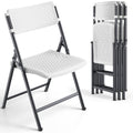 HaiNova 4 Pack Folding Chair, 350 Lb Weight Capacity, Fold chair with Breathable Seat Indoor/Outdoor for Picnic,Races, Parties & Weddings, White