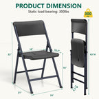 Folding Chair 4 Pack, Portable Heavy Duty Foldable Chair Plastic Seat with Steel Frame for Indoor and Outdoor, Dinning, Party, Wedding, Office, Patio, Garden, White