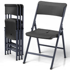 Folding Chair 4 Pack, Portable Heavy Duty Foldable Chair Plastic Seat with Steel Frame for Indoor and Outdoor, Dinning, Party, Wedding, Office, Patio, Garden, White