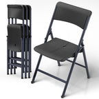 Folding Chair 4 Pack, Portable Heavy Duty Foldable Chair Plastic Seat with Steel Frame for Indoor and Outdoor, Dinning, Party, Wedding, Office, Patio, Garden, White