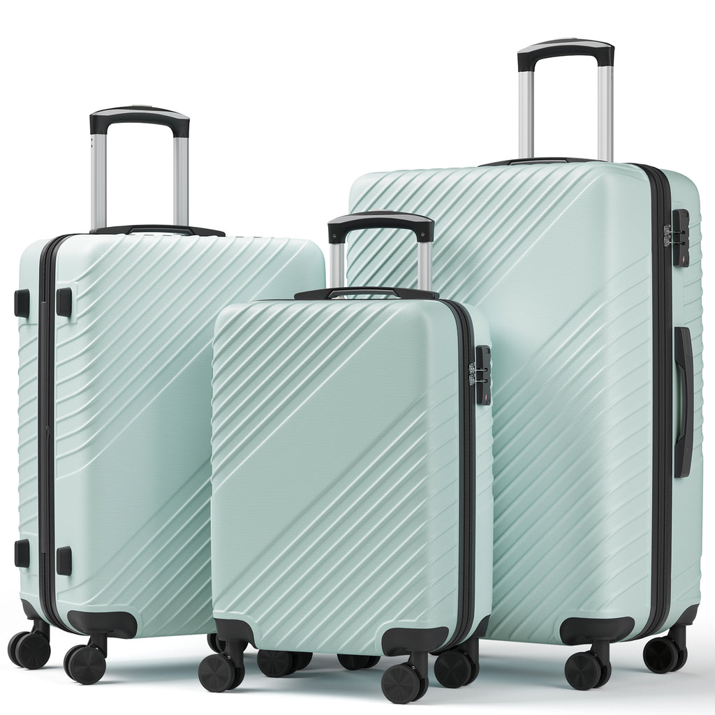 Luggage Sets 3 Piece, ABS Hardside Suitcase Set (20/24/28) with Spinner Wheels, TSA Security Lock, Airline-Approved Carry-On & Lightweight Large Checked Luggage for Business, Travel, Family Vacations