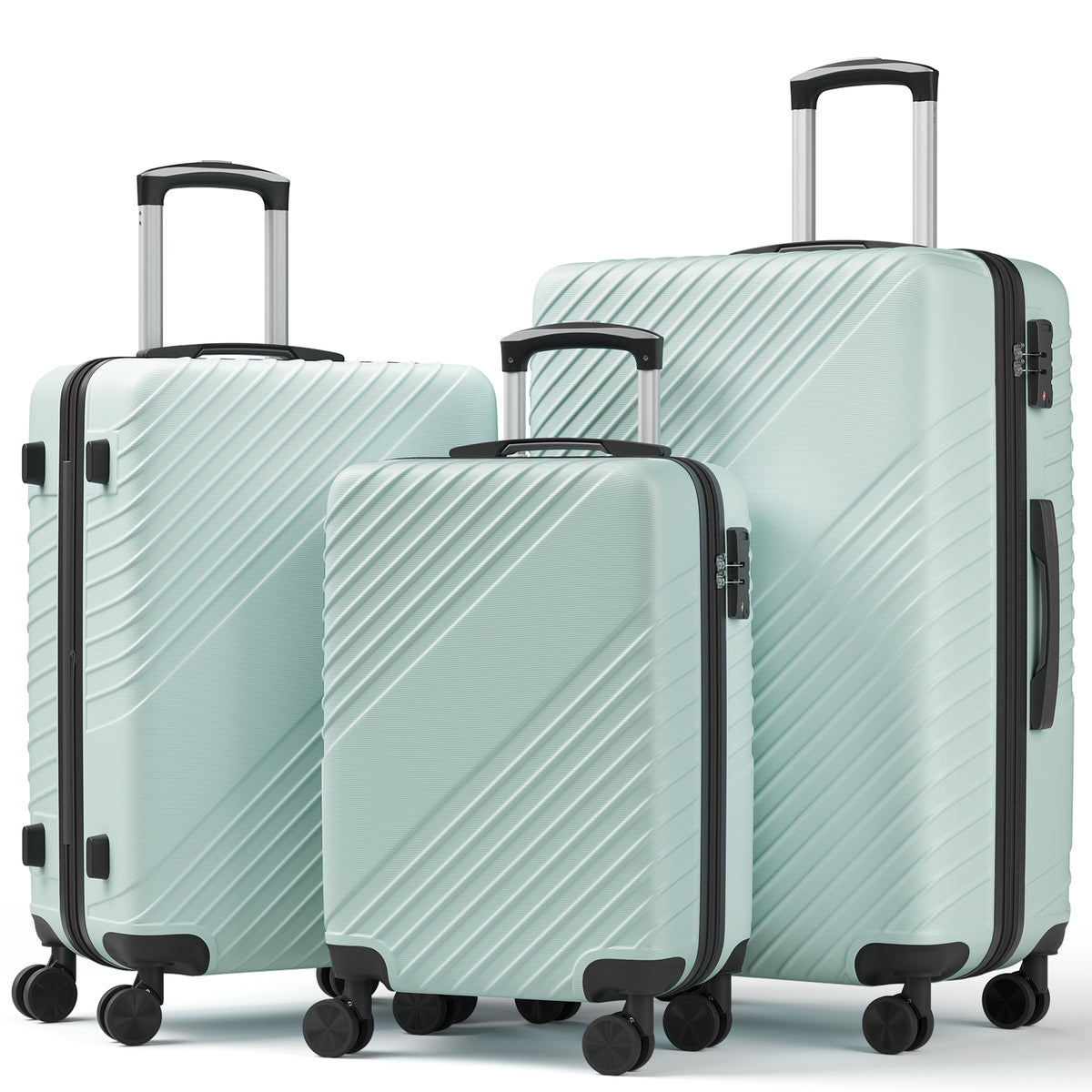 Luggage Sets 3 Piece, ABS Hardside Suitcase Set (20/24/28) with Spinner Wheels, TSA Security Lock, Airline-Approved Carry-On & Lightweight Large Checked Luggage for Business, Travel, Family Vacations