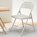 HaiNova All Iron Steel Folding Chair 4 Pack,Durable Portable,Capacity 350 lbs, Indoor/Outdoor Dual-Use Seating for Various Occasions, Khaki