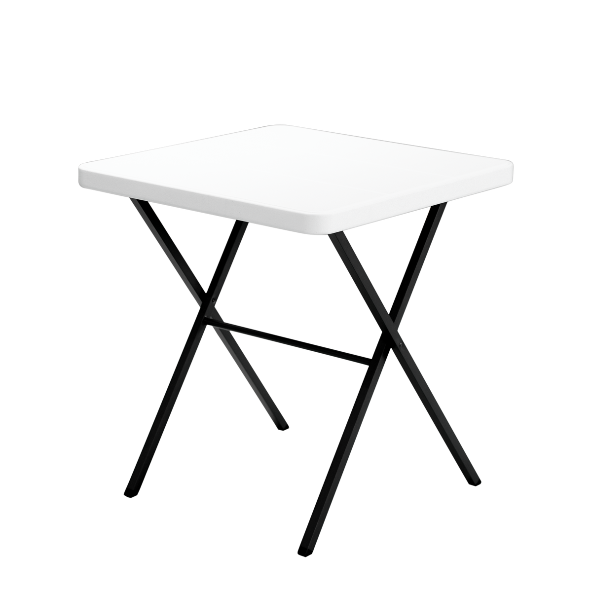 Folding Table, 27" Small Foldable Table No Assembly, Square Folding Card Table with Heavy-Duty Steel Frame, Portable Indoor Outdoor Tables for Camping, Patio, Picnic, RV, Dorm, Small Spaces