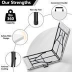HaiNova 8FT Folding Table, Portable Fold-in-Half Plastic Picnic Table with Carrying Handle, Anti-fouling and Sun-Proof Suitable for Meetings, Parties, and Weddings, White