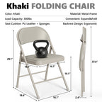 HaiNova 6 Pack Folding Chairs with Comfortable Cushion, Leather Padded Cushion Chair with Stainless Steel Frame for Home and Office, Gatherings