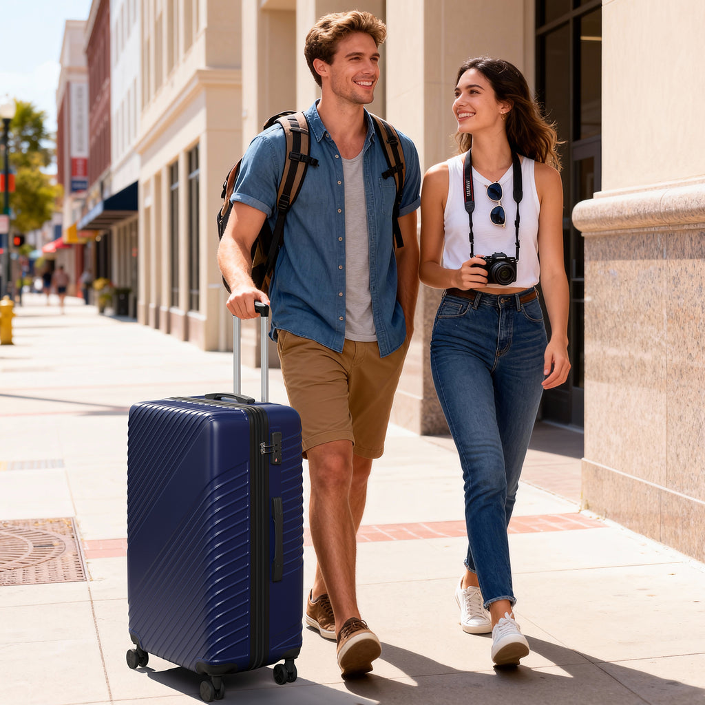 20 Inch Carry On Luggage, ABS Hardside Suitcase with Spinner Wheels, Airline-Approved Cabin Luggage with TSA Security Lock, Expandable Travel Suitcase for Flights, Business Trips & Weekend Vacations