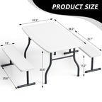 WLLJOY 3-Piece Kids Picnic Tableset, Outdoor Portable Small Table with Long Bench, Waterresistance and Easy to Clean, Suitable for Patio, Garden and living Room