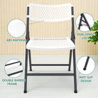 HaiNova 4 Pack Folding Chair, 350 Lb Weight Capacity, Fold chair with Breathable Seat Indoor/Outdoor for Picnic,Races, Parties & Weddings, White