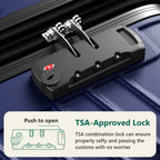 Luggage Sets 3 Piece, ABS Hardside Suitcase Set (20/24/28) with Spinner Wheels, TSA Security Lock, Airline-Approved Carry-On & Lightweight Large Checked Luggage for Business, Travel, Family Vacations