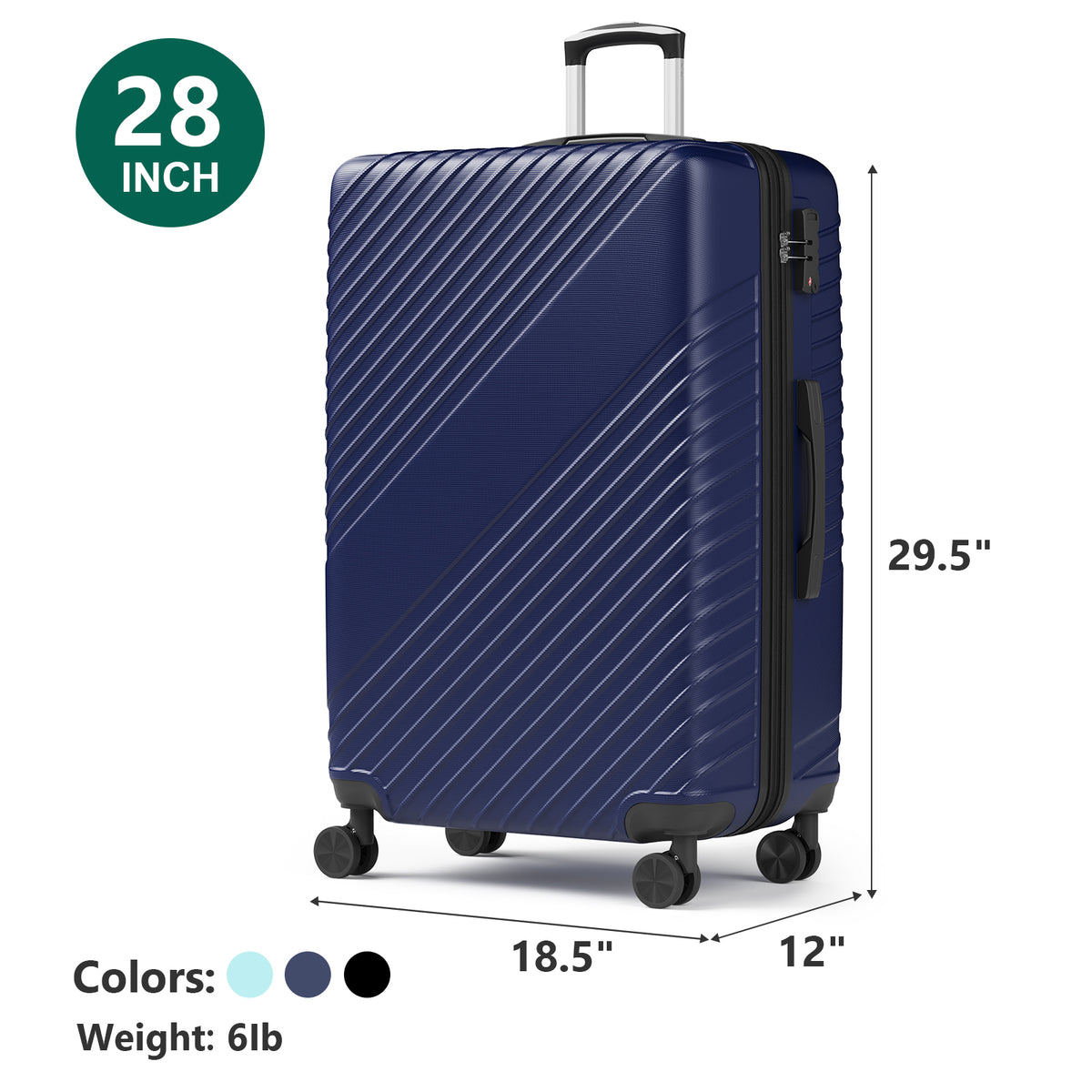 20 Inch Carry On Luggage, ABS Hardside Suitcase with Spinner Wheels, Airline-Approved Cabin Luggage with TSA Security Lock, Expandable Travel Suitcase for Flights, Business Trips & Weekend Vacations