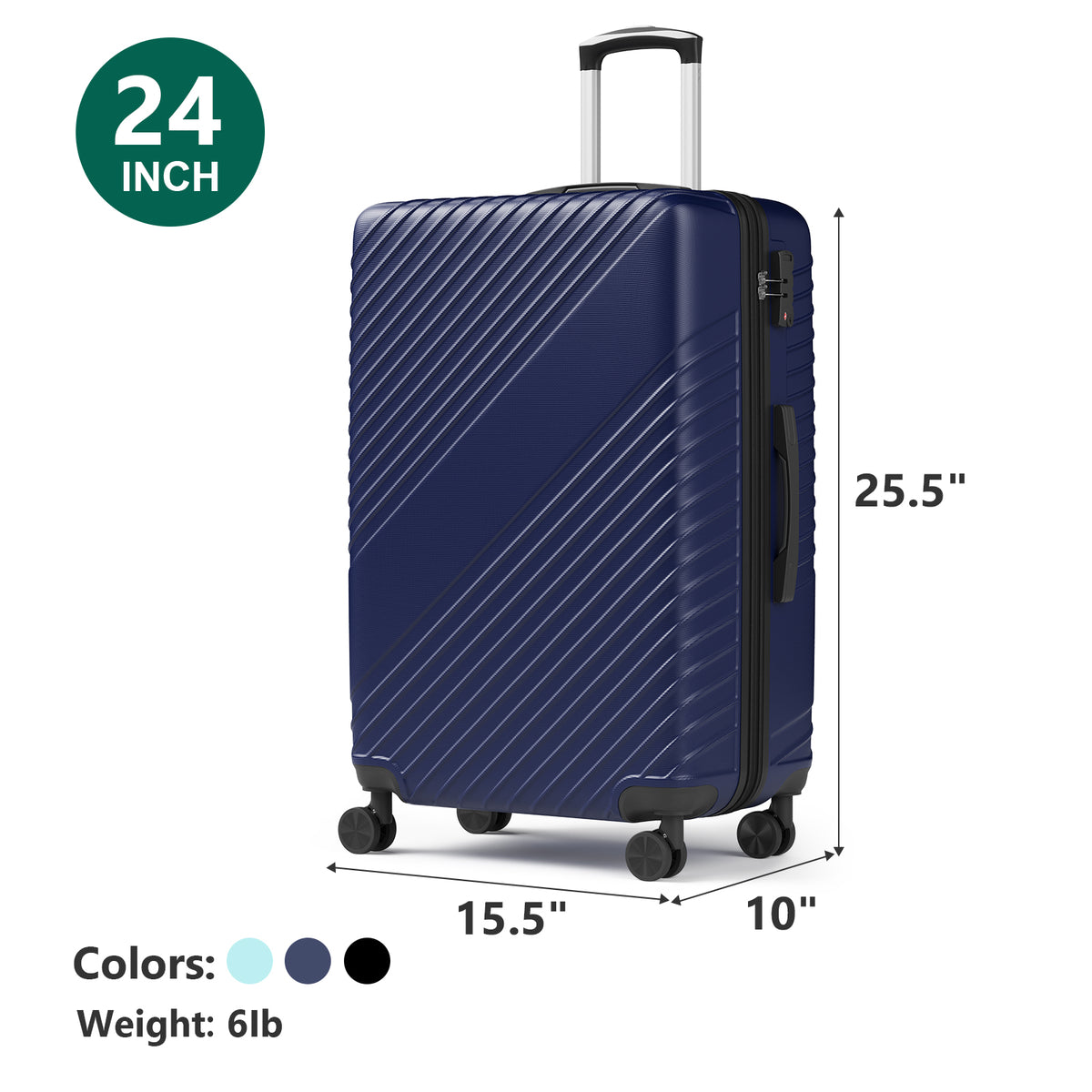 20 Inch Carry On Luggage, ABS Hardside Suitcase with Spinner Wheels, Airline-Approved Cabin Luggage with TSA Security Lock, Expandable Travel Suitcase for Flights, Business Trips & Weekend Vacations