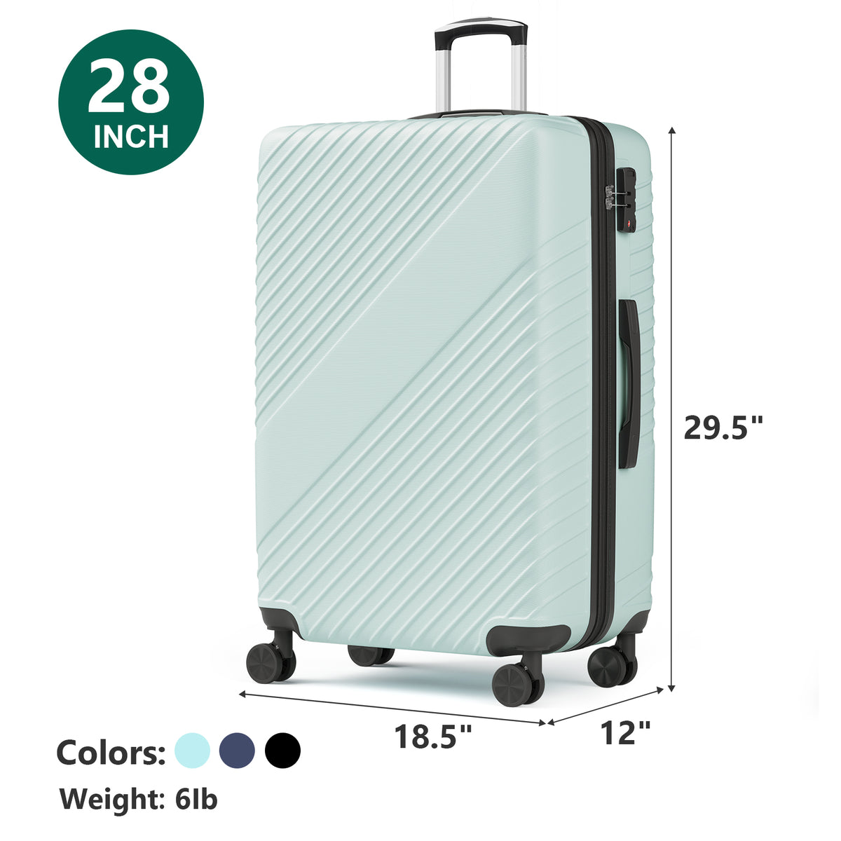 20 Inch Carry On Luggage, ABS Hardside Suitcase with Spinner Wheels, Airline-Approved Cabin Luggage with TSA Security Lock, Expandable Travel Suitcase for Flights, Business Trips & Weekend Vacations