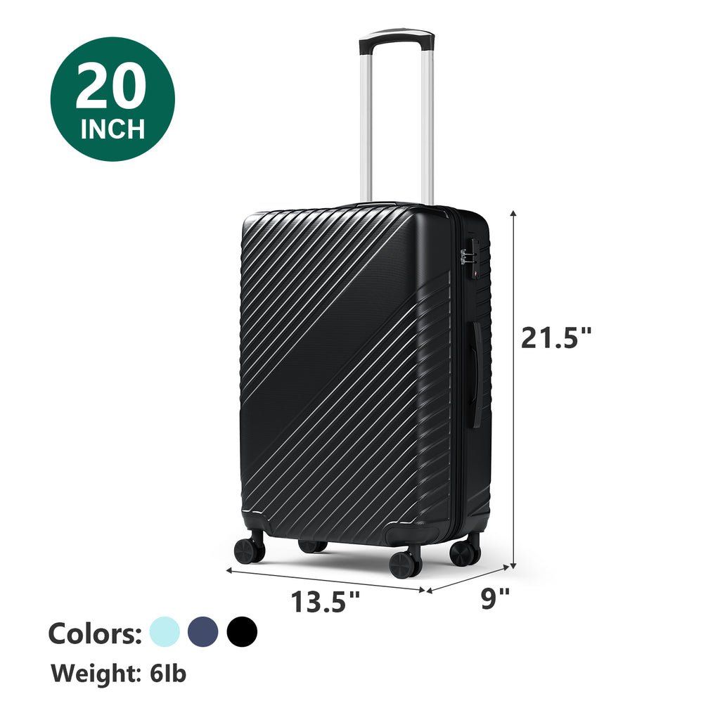 20 Inch Carry On Luggage, ABS Hardside Suitcase with Spinner Wheels, Airline-Approved Cabin Luggage with TSA Security Lock, Expandable Travel Suitcase for Flights, Business Trips & Weekend Vacations