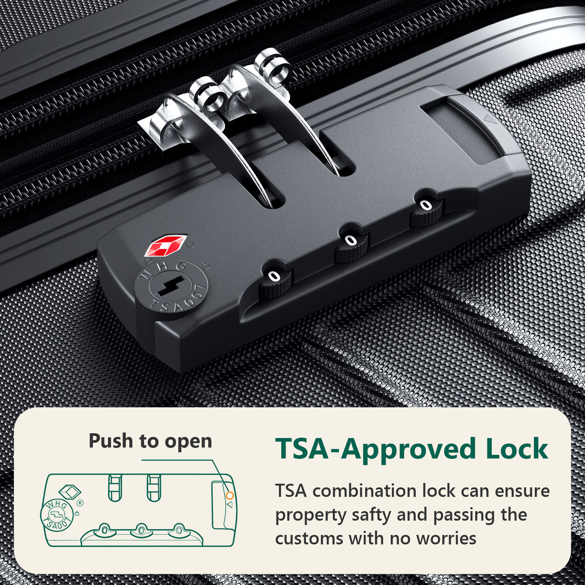 20 Inch Carry On Luggage, ABS Hardside Suitcase with Spinner Wheels, Airline-Approved Cabin Luggage with TSA Security Lock, Expandable Travel Suitcase for Flights, Business Trips & Weekend Vacations