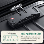 Luggage Sets 3 Piece, ABS Hardside Suitcase Set (20/24/28) with Spinner Wheels, TSA Security Lock, Airline-Approved Carry-On & Lightweight Large Checked Luggage for Business, Travel, Family Vacations