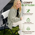 HaiNova 4 Pack Folding Chair, 350 Lb Weight Capacity, Fold chair with Breathable Seat Indoor/Outdoor for Picnic,Races, Parties & Weddings, White