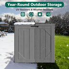 WASUHE 30 Gallon Resin Deck Box, Waterproof & Outdoor Small Storage Box for Cushion Storage and Outdoor Delivery Storage, UV Resistant, Lockable, Gray, Gray