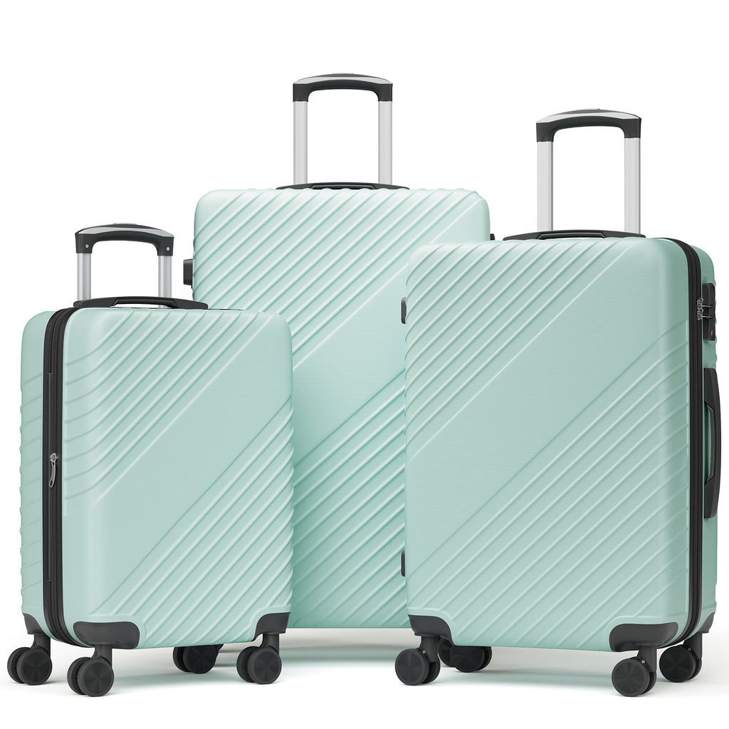 Luggage Sets 3 Piece, ABS Hardside Suitcase Set (20/24/28) with Spinner Wheels, TSA Security Lock, Airline-Approved Carry-On & Lightweight Large Checked Luggage for Business, Travel, Family Vacations