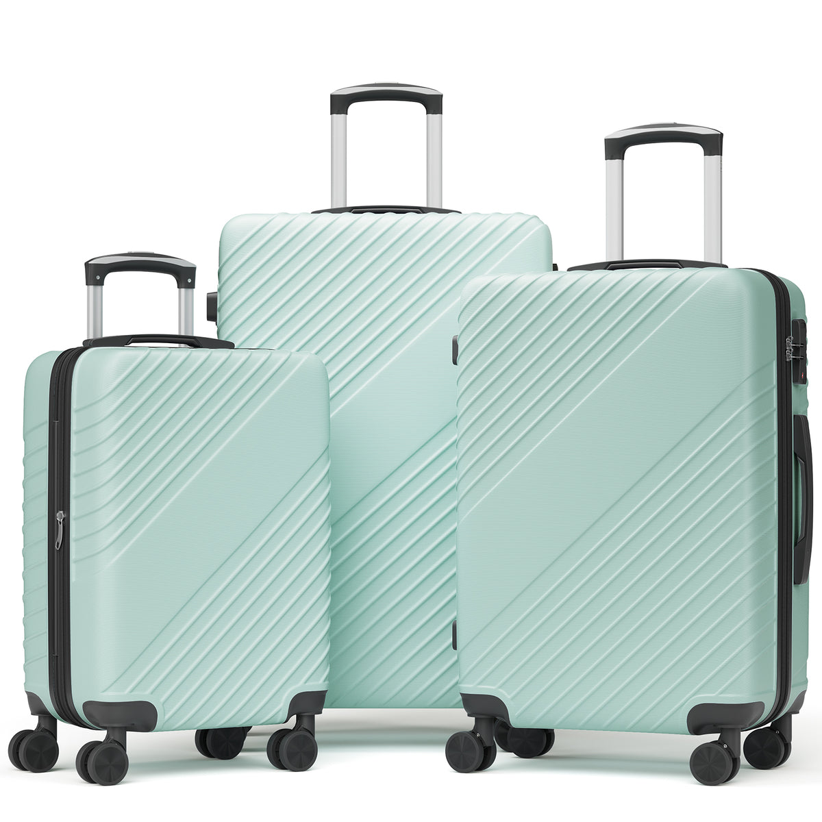 Luggage Sets 3 Piece, ABS Hardside Suitcase Set (20/24/28) with Spinner Wheels, TSA Security Lock, Airline-Approved Carry-On & Lightweight Large Checked Luggage for Business, Travel, Family Vacations