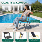 Folding Chairs 4 Pack, Outdoor Portable Foldable Chair with Steel Frame, 500lbs Capacity Heavy Duty Metal White Plastic Folding Chairs for Patio, Picnic, Kitchen, Dining