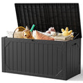 HaiNova 100 Gallon Outdoor Storage Resin Deck Box, Lockable Patio Outdoor Storage Box for Furniture, Garden Tools and Tools Storage, Waterproof, Black