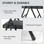 Folding Chair 4 Pack, Comfy PU Leather Padded Folding Chairs for Outside and Indoor, Heavy Duty Portable Foldable Metal Commercial Seat for Home Office, Dorm, Party, Backyard, Lawn, Patio