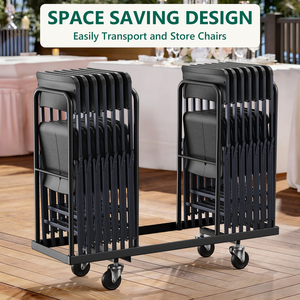 Folding Chair 4 Pack, Portable Heavy Duty Foldable Chair Plastic Seat with Steel Frame for Indoor and Outdoor, Dinning, Party, Wedding, Office, Patio, Garden, White