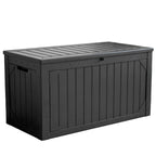 HaiNova 100 Gallon Outdoor Storage Resin Deck Box, Lockable Patio Outdoor Storage Box for Furniture, Garden Tools and Tools Storage, Waterproof, Black