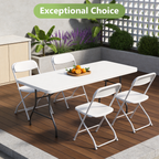 5FT Folding Table, Heavy Duty Plastic Table with Foldable Legs, Black