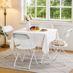 HaiNova Plastic Folding Chair 6 Pack, Portable Comfortable Event Chair, Capacity 350 lb, Indoor/Outdoor Dual-Use Seating for Various Occasions, White