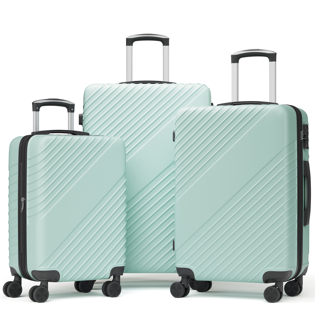 Luggage Sets 3 Piece, ABS Hardside Suitcase Set (20/24/28) with Spinner Wheels, TSA Security Lock, Airline-Approved Carry-On & Lightweight Large Checked Luggage for Business, Travel, Family Vacations