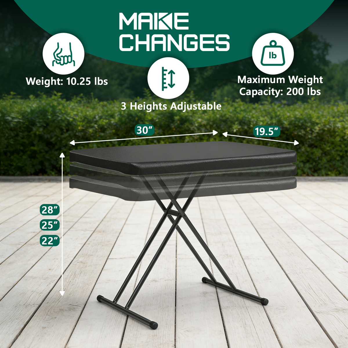 Folding Table 30 Inch - Small Desk Adjustable Height TV Tray for Laptop, Couch, Camping - Heavy Duty Utility Foldable Table for Small Spaces, No Assembly Required, Pink Granite